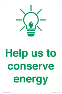 Help us to conserve energy 